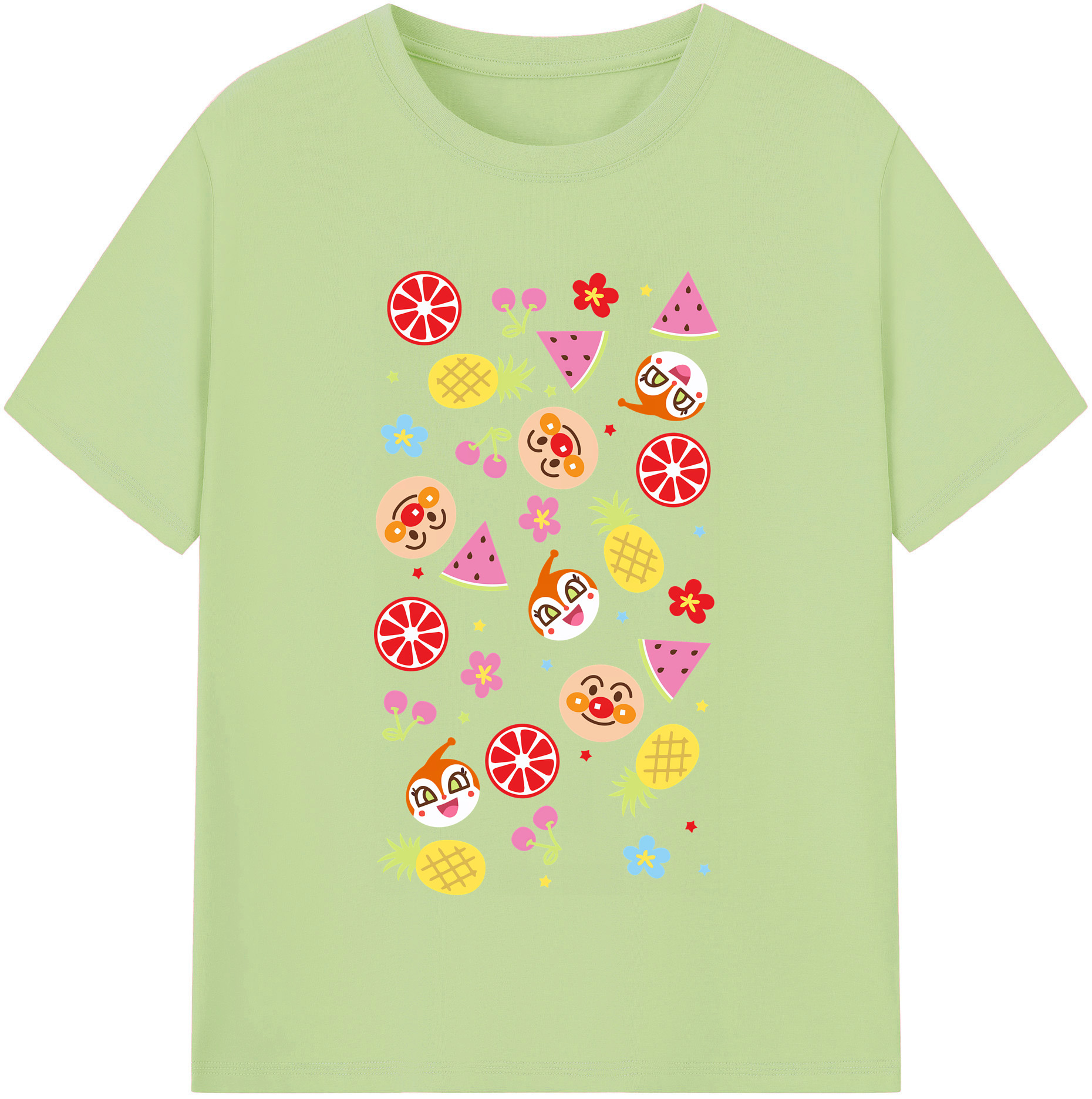 （画像用） アンパンマン Anpanman 綿100％半袖Tシャツ（フロントプリント）